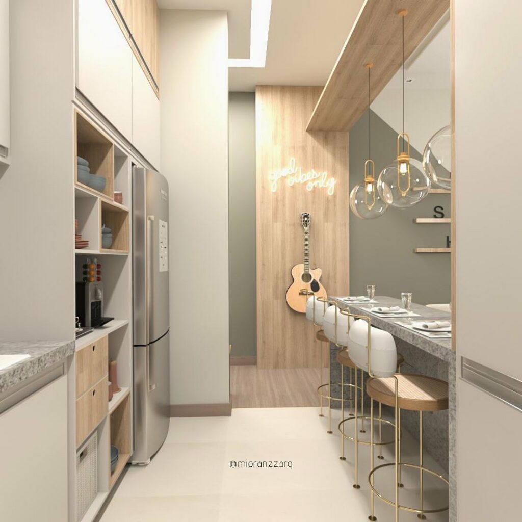 Cozinha planejada pequena moderna e elegante