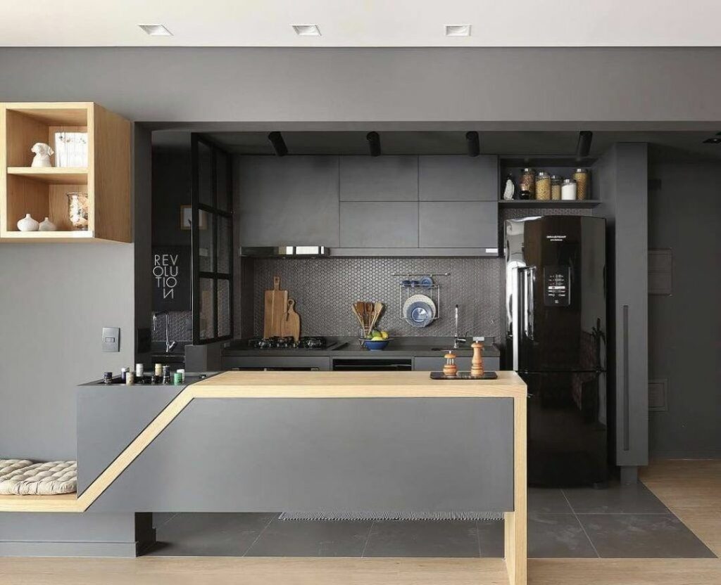 Cozinha planejada pequena com design moderno e original