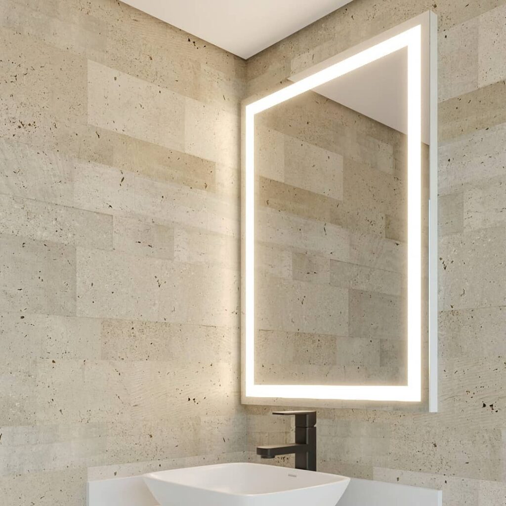 Espelho para banheiro com iluminação LED