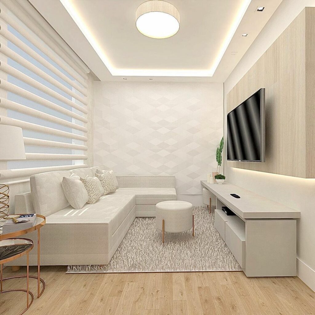 Sala pequena moderna minimalista e  clean