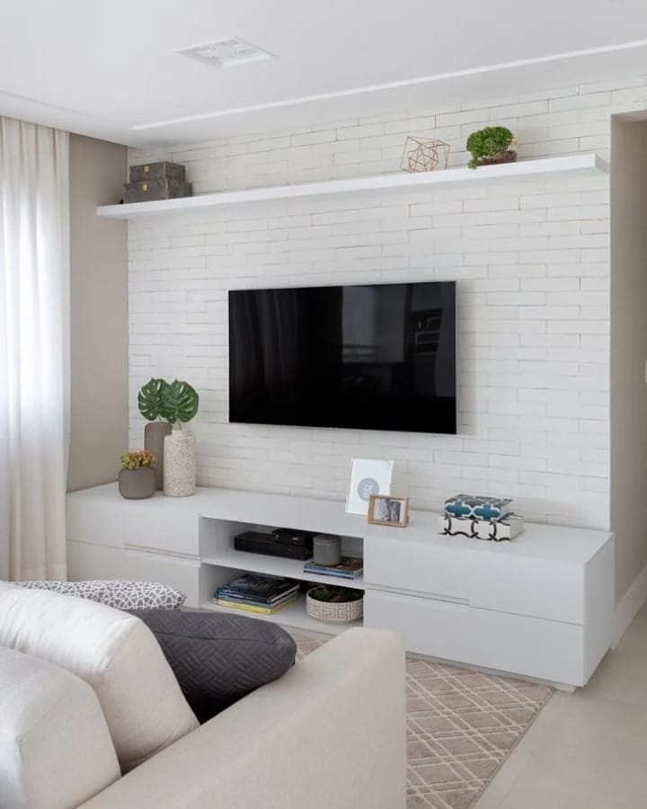 Sala de apartamento pequeno decorado minimalista