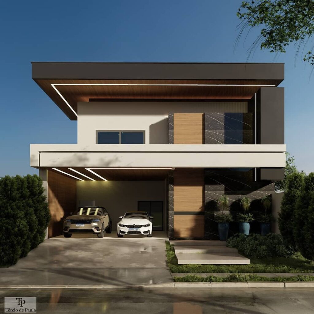 fachada de casa moderna simples