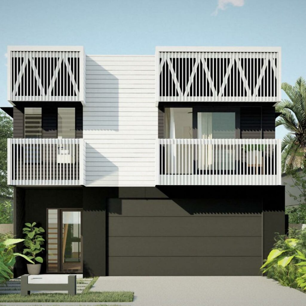 Fachada de casa simples moderna em branco e preto