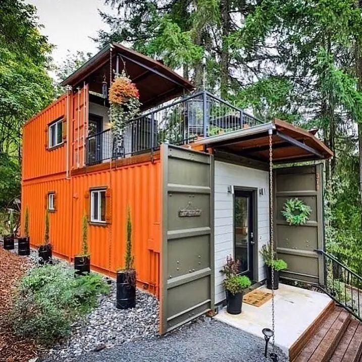 Casa container simples em laranja