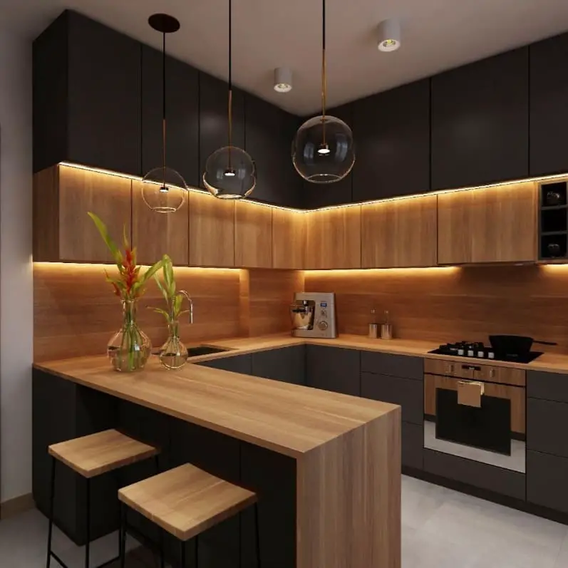 Cozinha moderna com móveis planejados