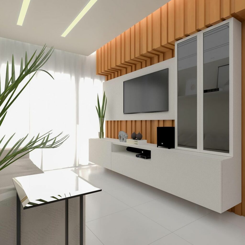 Sala moderna com armários planejados