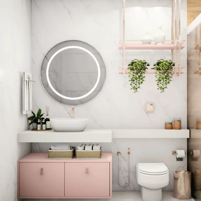 Banheiro com móveis planejados 