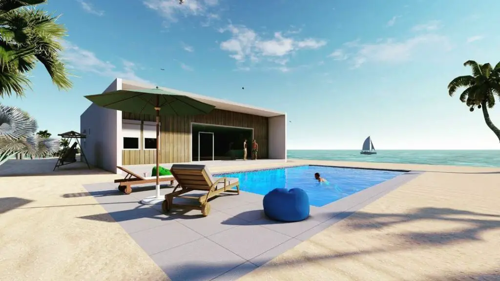 casa de praia com piscina
