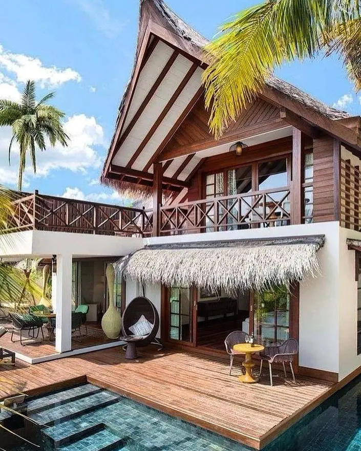 casa de praia com varanda