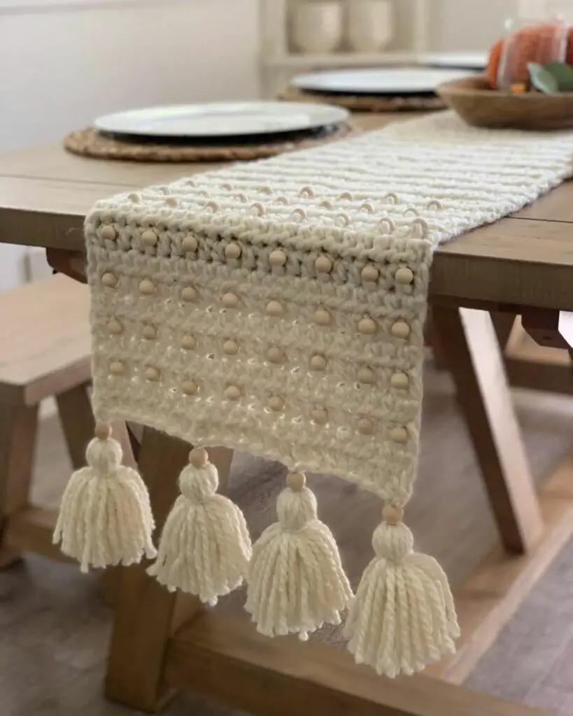 caminho de mesa de crochê